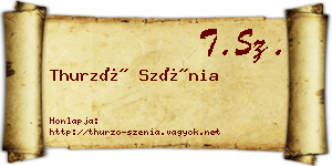 Thurzó Szénia névjegykártya