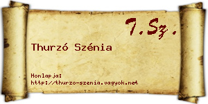 Thurzó Szénia névjegykártya